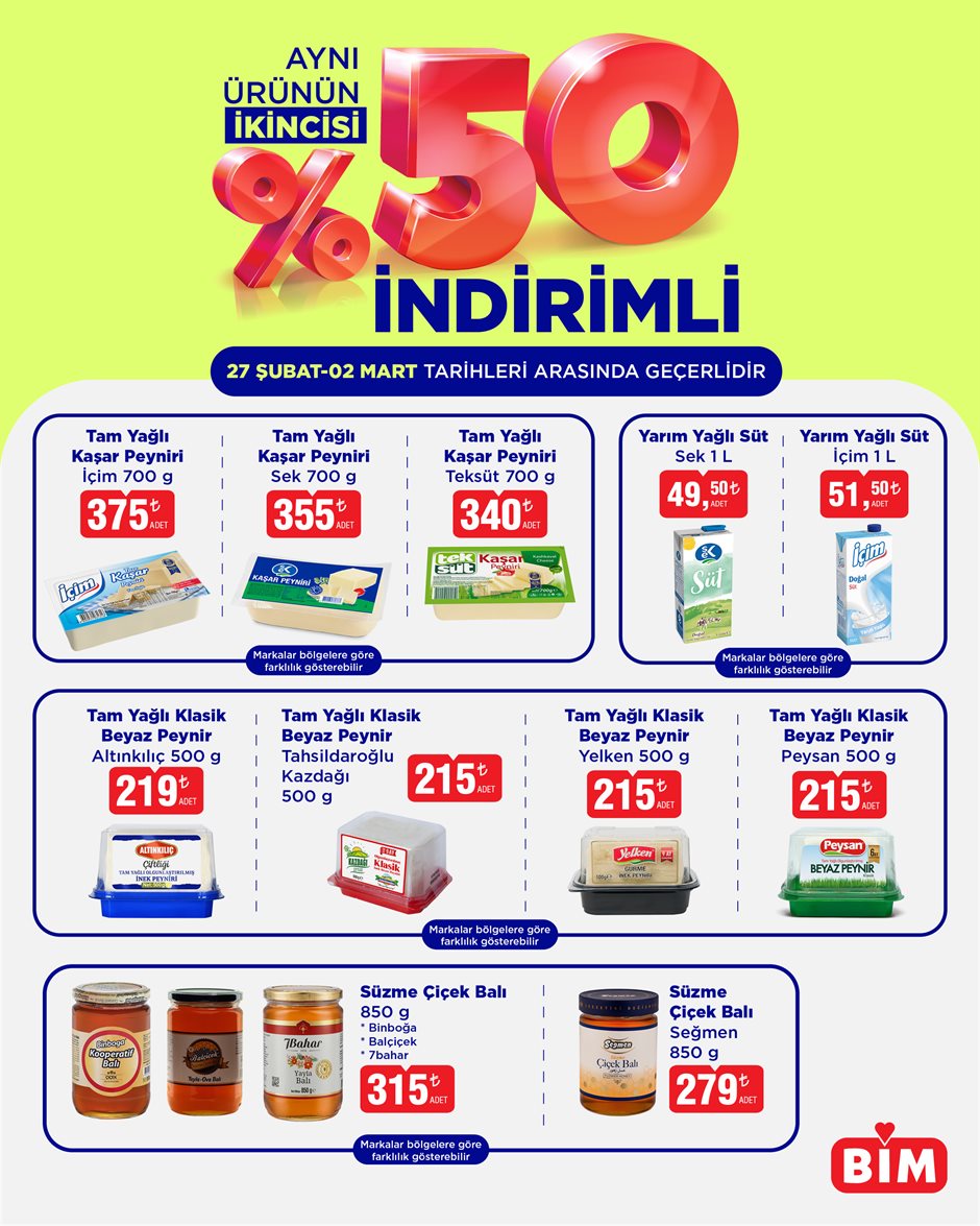 BİM - İkinci Ürüne %50 İndirim