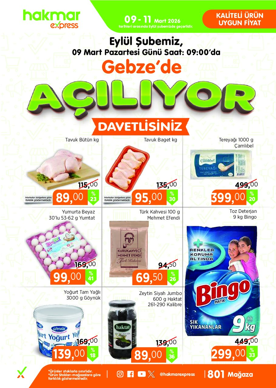 Hakmar Express - Açılış Mağazalarımız - 9-11 Mart 2026