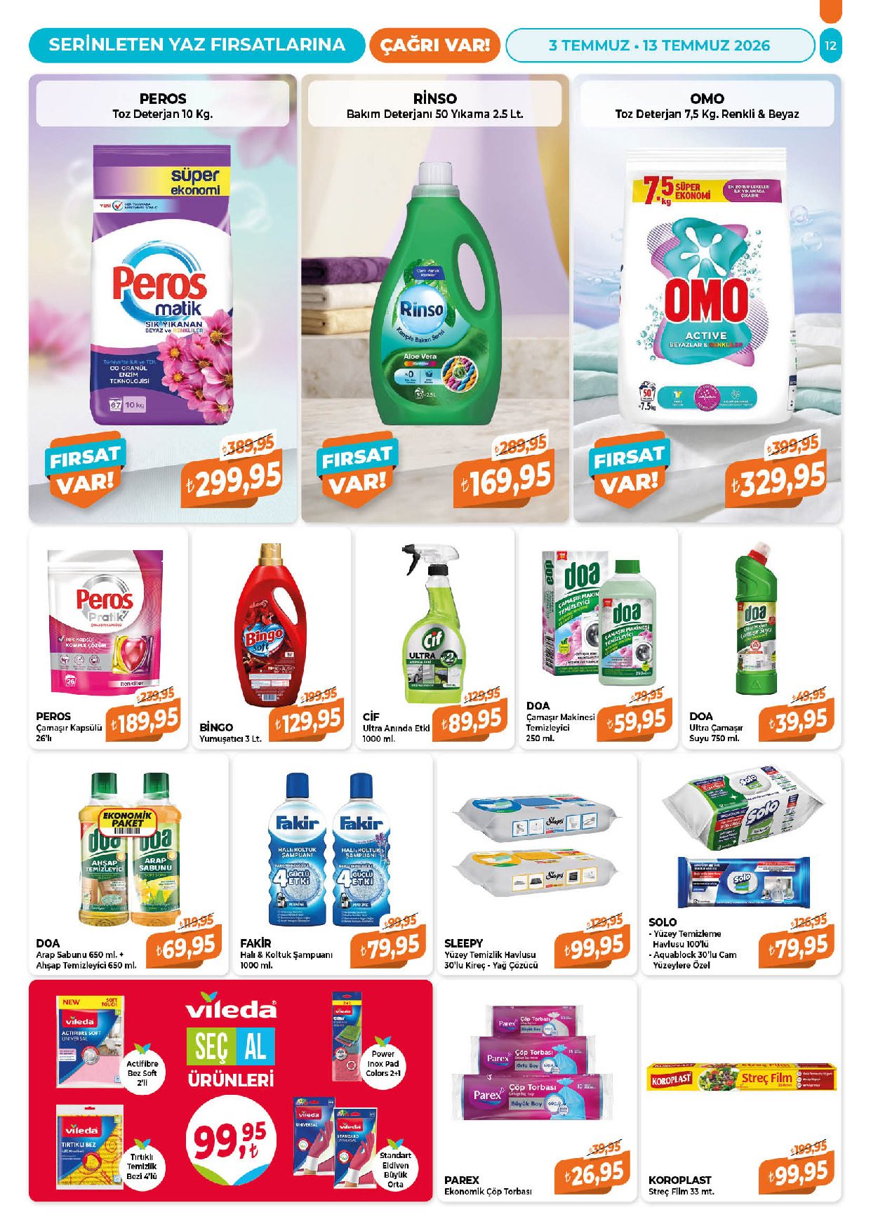 Çağrı Market 03 Temmuz - 13 Temmuz Güncel Katalog - Sayfa 12
