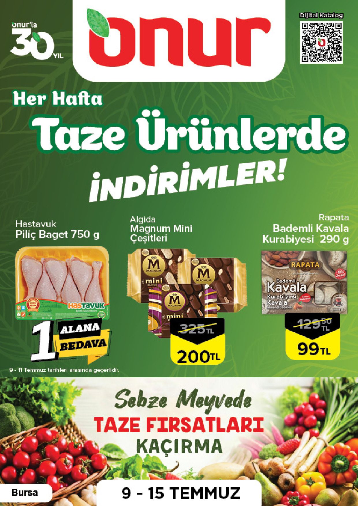 Onur Market 09 Temmuz - 15 Temmuz Bursa Taze Ürünlerde İndirimler - Sayfa 1