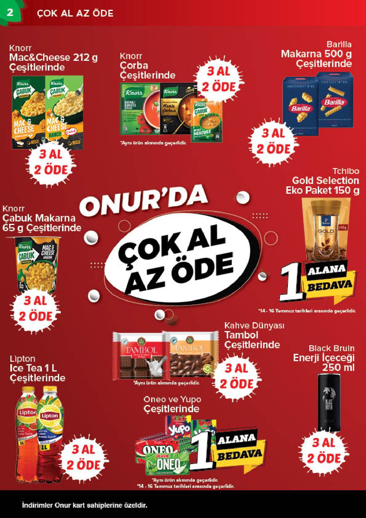 Onur Market 14 Temmuz - 27 Temmuz İstanbul Genel İnsert - Sayfa 2