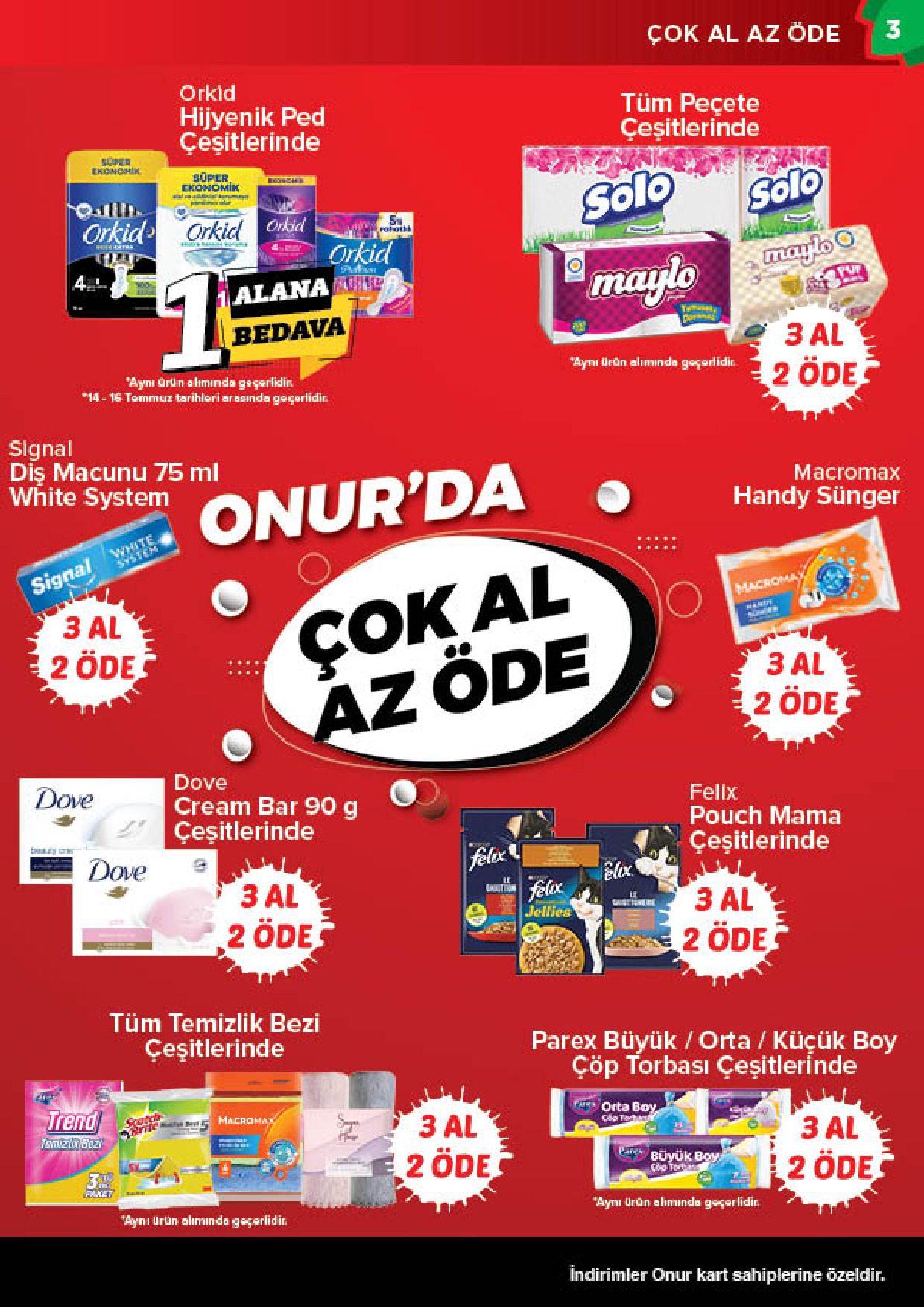 Onur Market 14 Temmuz - 27 Temmuz Trakya Genel İnsert - Sayfa 3