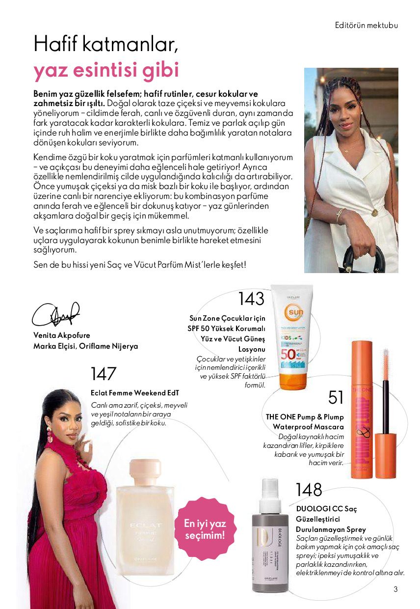 Oriflame 01 Ağustos - 31 Ağustos Online Katalog - Sayfa 3