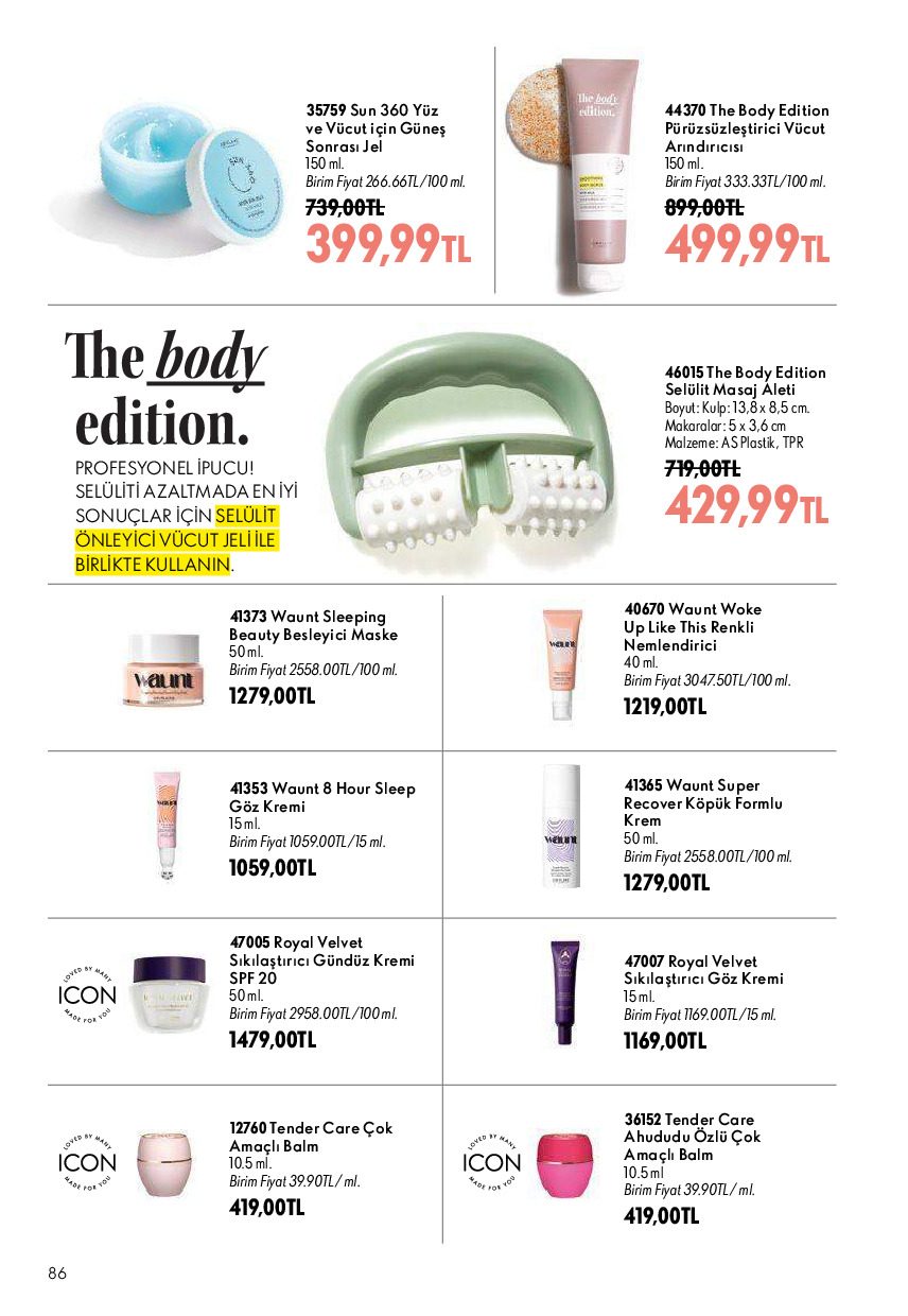 Oriflame 01 Ağustos - 31 Ağustos Online Katalog - Sayfa 86