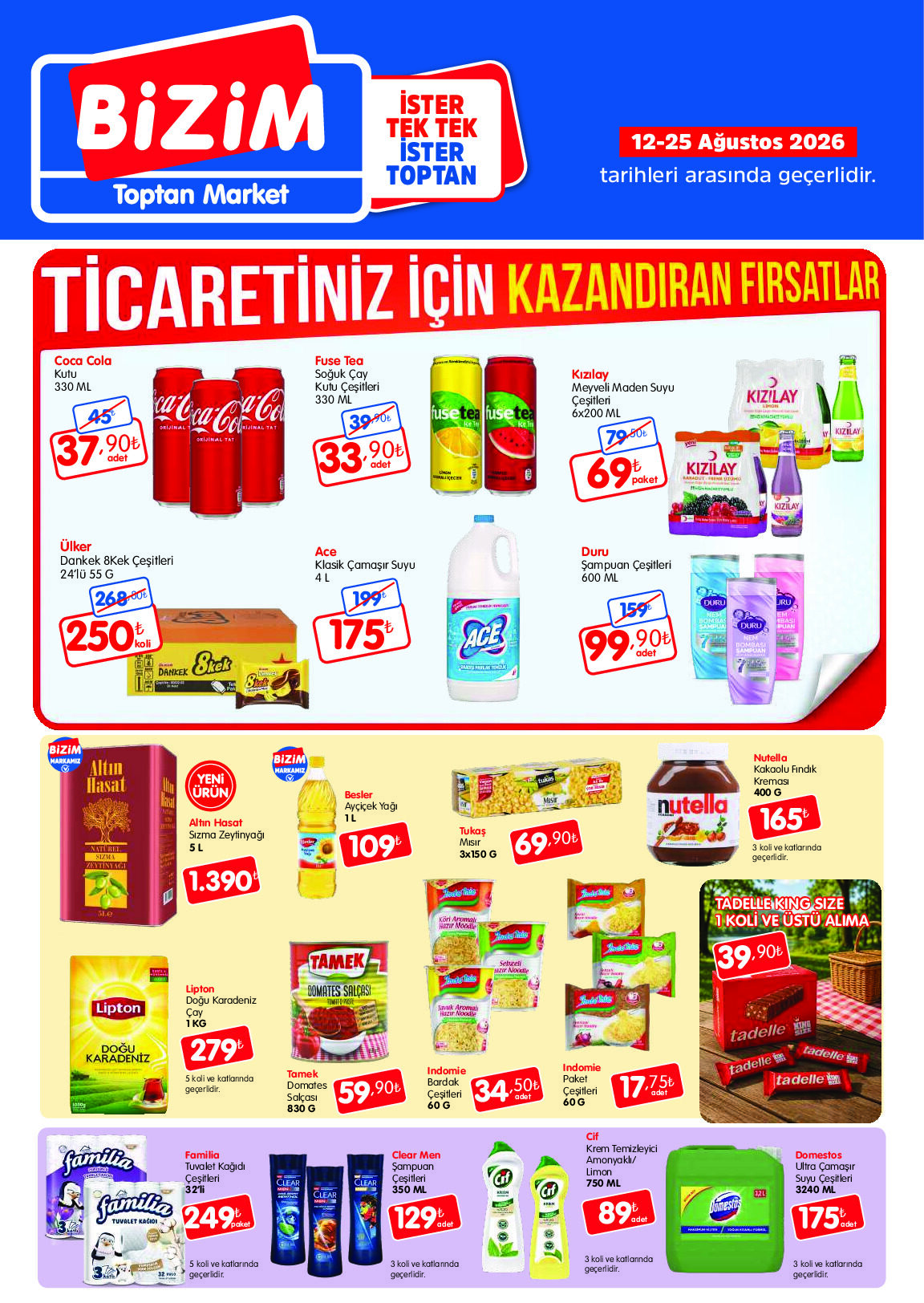 Bizim Toptan 12 Ağustos - 25 Ağustos Geleneksel Kanal Kataloğu - Sayfa 1