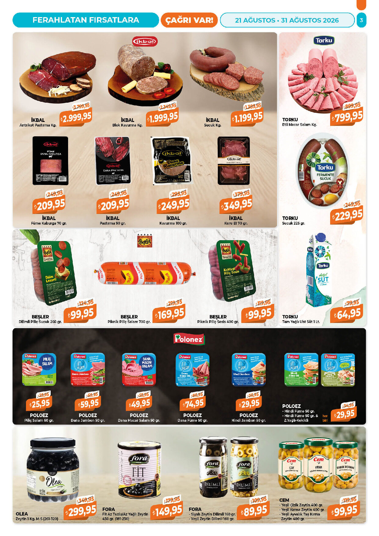Çağrı Market 21 Ağustos - 31 Ağustos Güncel Katalog - Sayfa 3