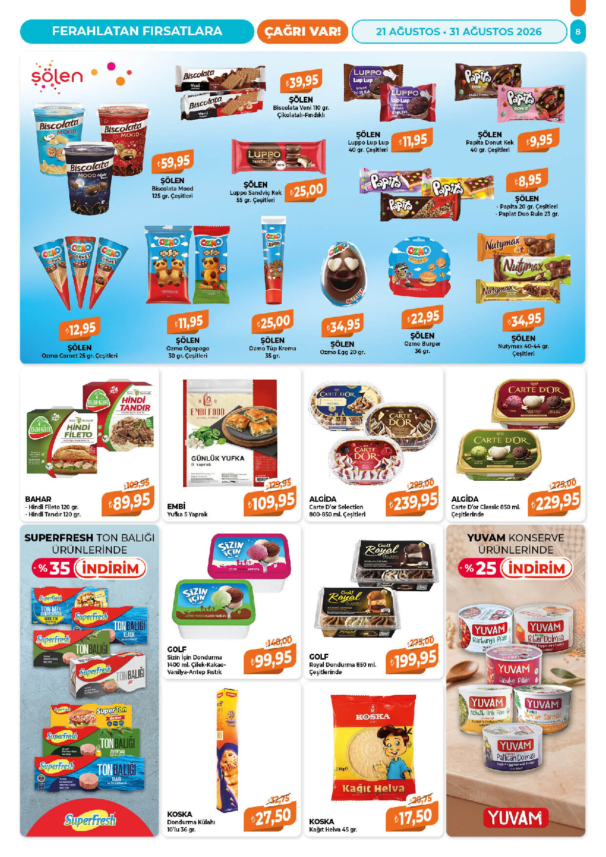 Çağrı Market 21 Ağustos - 31 Ağustos Güncel Katalog - Sayfa 8