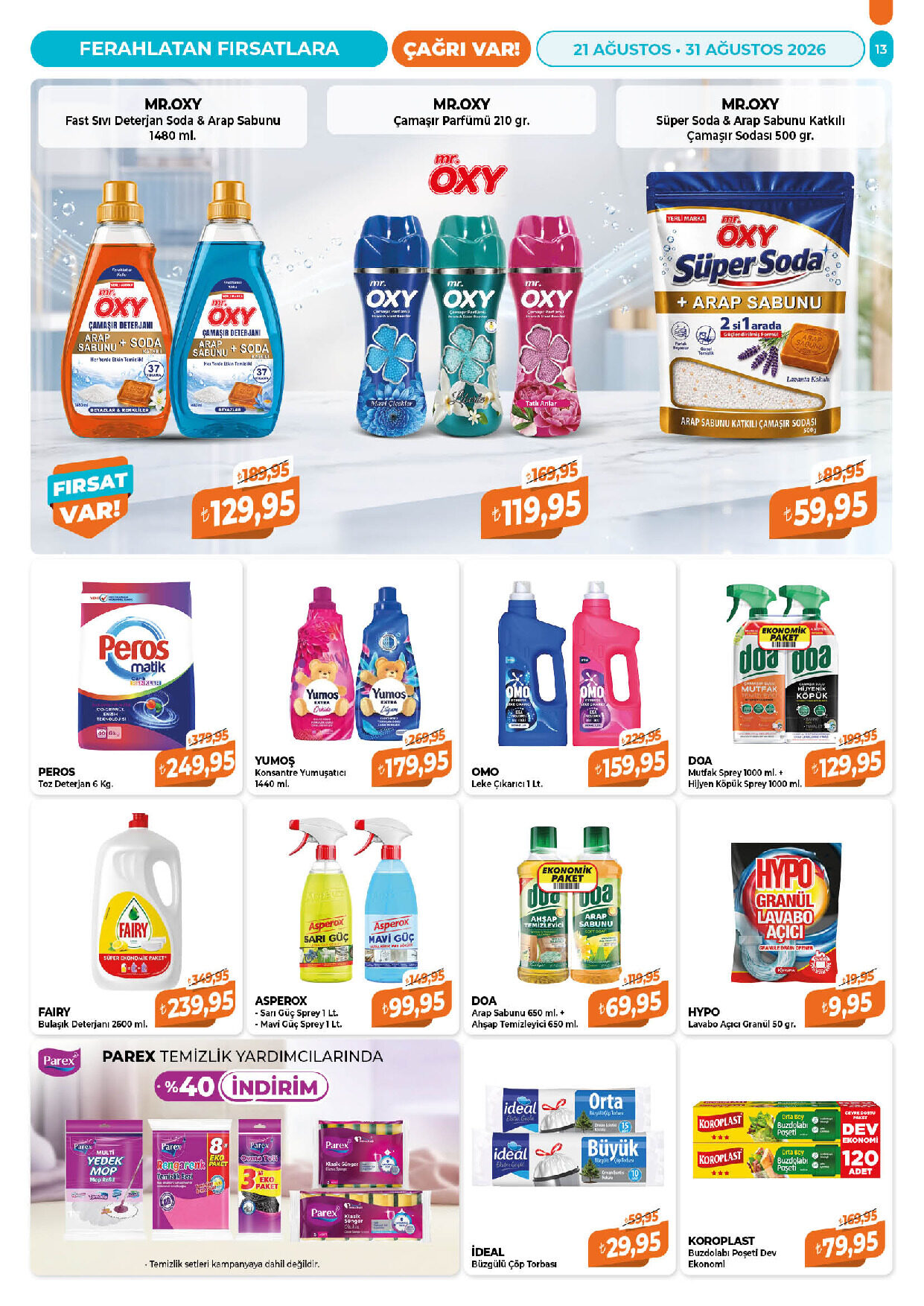 Çağrı Market 21 Ağustos - 31 Ağustos Güncel Katalog - Sayfa 13