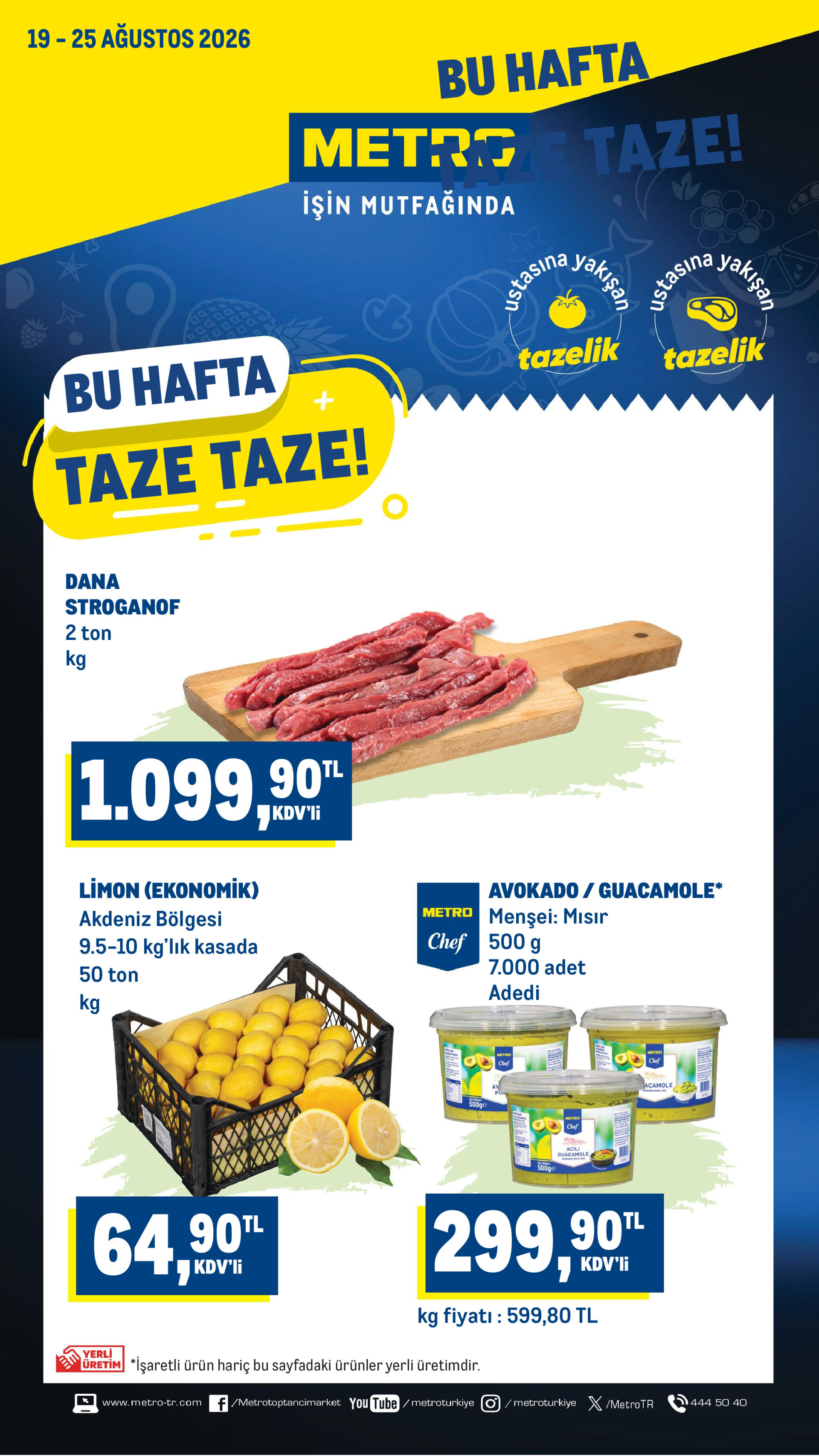 Metro 19 Ağustos - 25 Ağustos Taze Ürünler Kataloğu - Sayfa 1