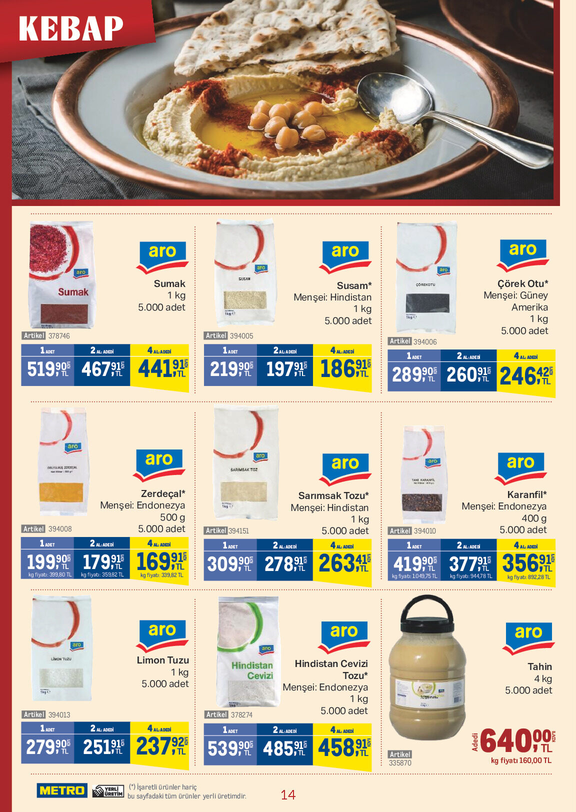 Metro 19 Ağustos - 25 Ağustos Kebap Kataloğu - Sayfa 14