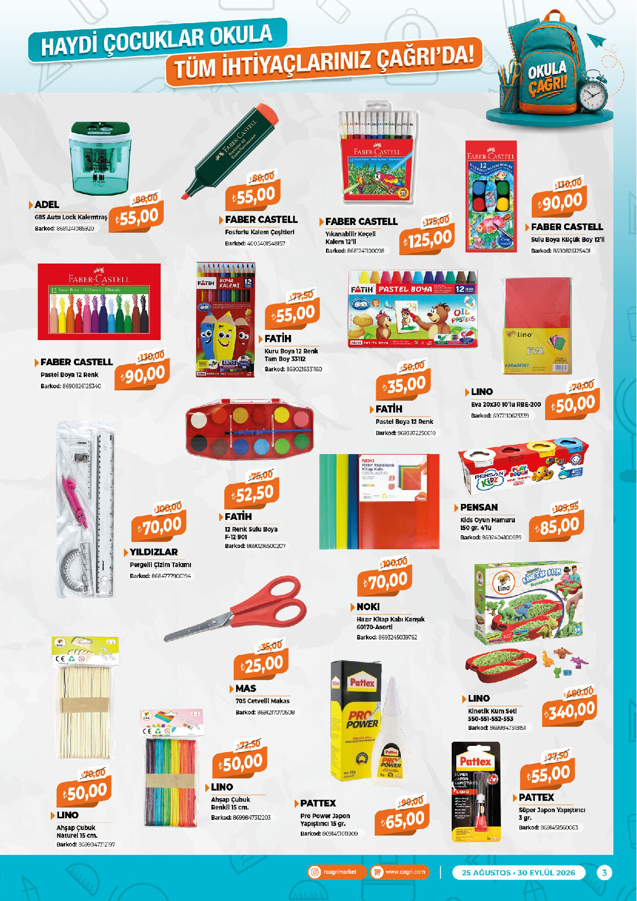 Çağrı Market 25 Ağustos - 30 Eylül Kırtasiye Kataloğu - Sayfa 3