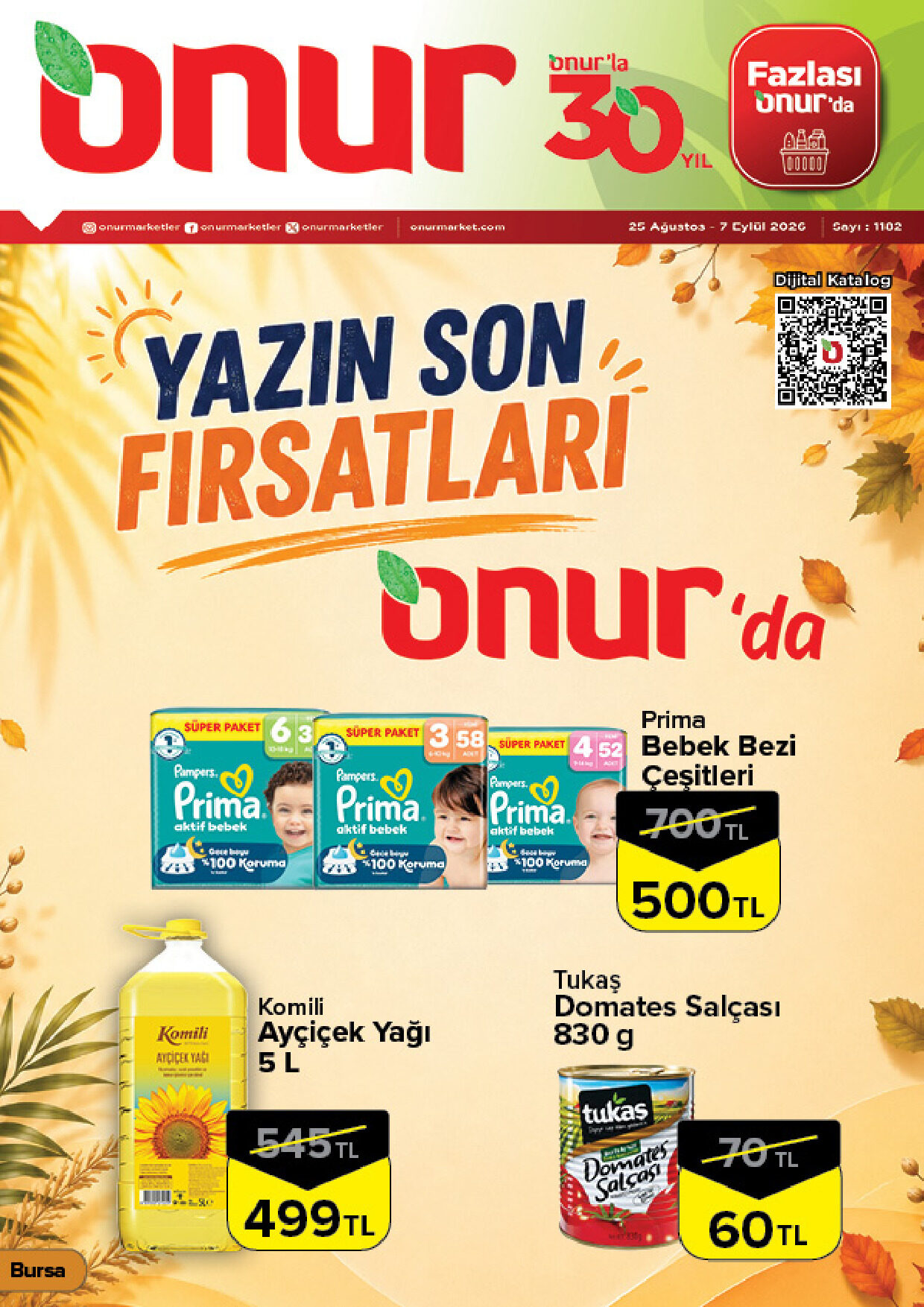 Onur Market 25 Ağustos - 07 Eylül Bursa Genel İnsert - Sayfa 1