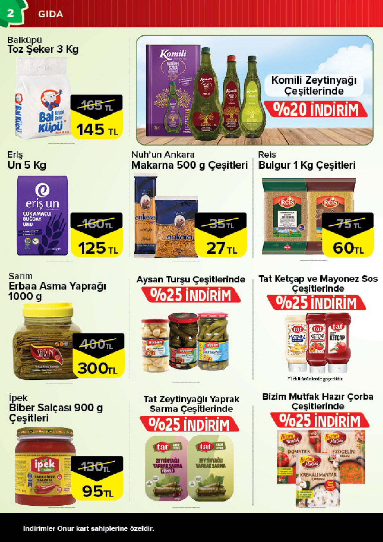 Onur Market 25 Ağustos - 07 Eylül Trakya Genel İnsert - Sayfa 2