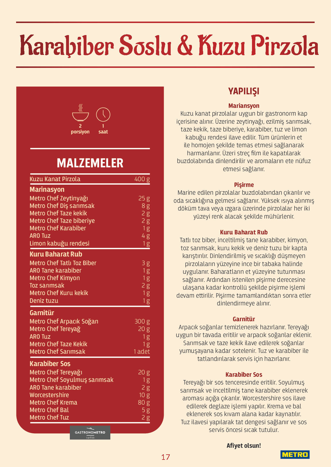 Metro 26 Ağustos - 01 Eylül Kebap Kataloğu - Sayfa 17