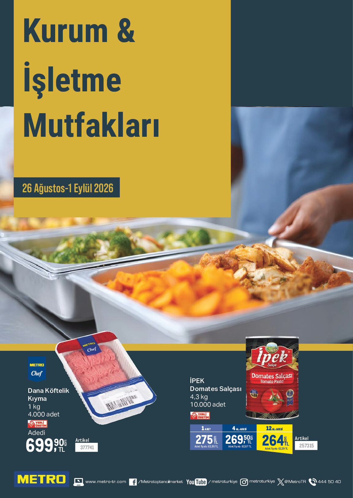 Metro 26 Ağustos - 01 Eylül Kurum ve İşletme Mutfakları - Sayfa 1