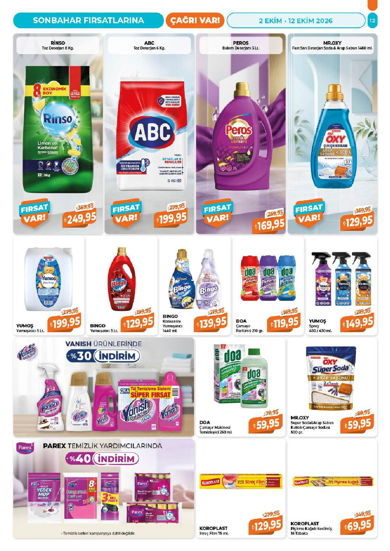Çağrı Market 02 Ekim - 12 Ekim Aktüel Katalog - Sayfa 12