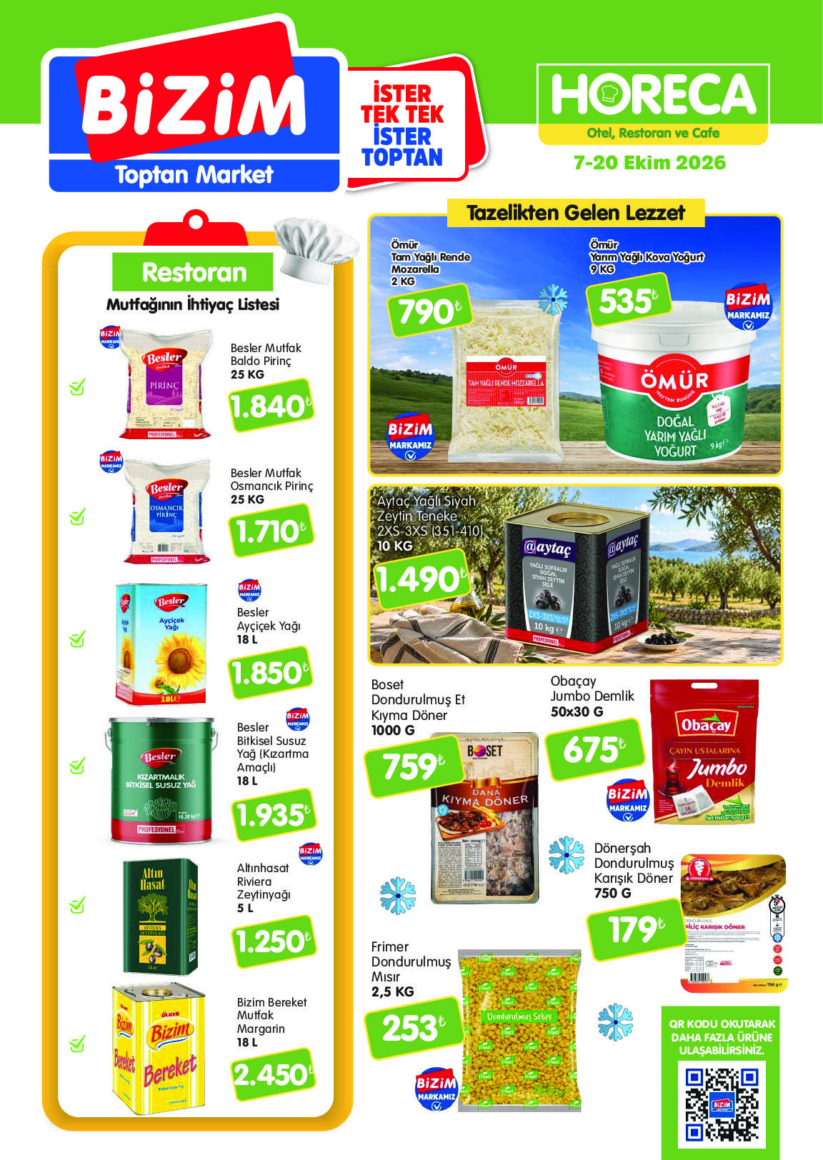 Bizim Toptan 07 Ekim - 20 Ekim HORECA Kataloğu - Sayfa 1