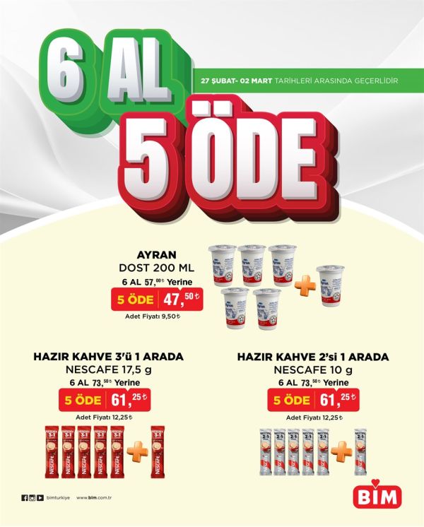 BİM - 6 Al 5 Öde