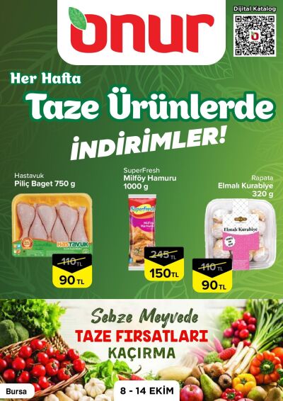 Onur Market Taze Ürünlerde İndirimler (Bursa) - 8 Ekim 2026