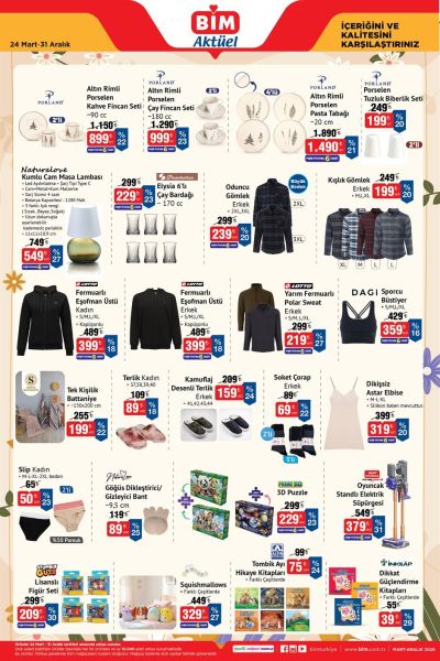 BİM 24 Mart - 31 Aralık İndirim Kataloğu