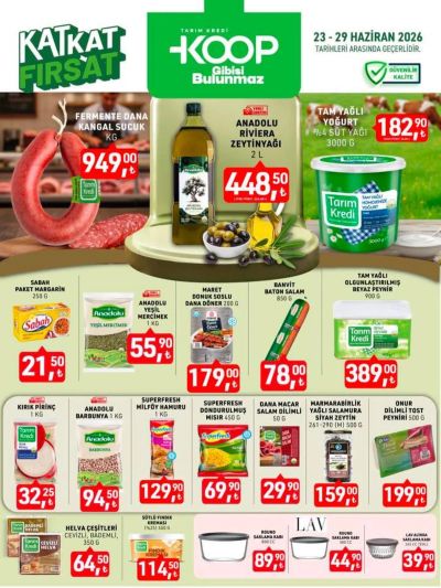Tarım Kredi Kooperatifi 23 Haziran - 29 Haziran Aktüel Kataloğu