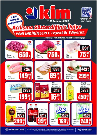 Kim Market 11-19 Temmuz Yeni Mağaza Açılış Özel