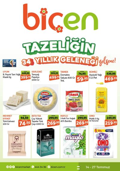 Biçen Market 14 Temmuz - 27 Temmuz Aktüel Kataloğu