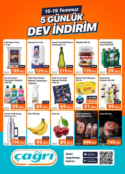 Çağrı Market 15 Temmuz - 19 Temmuz 5 Günlük Dev İndirim