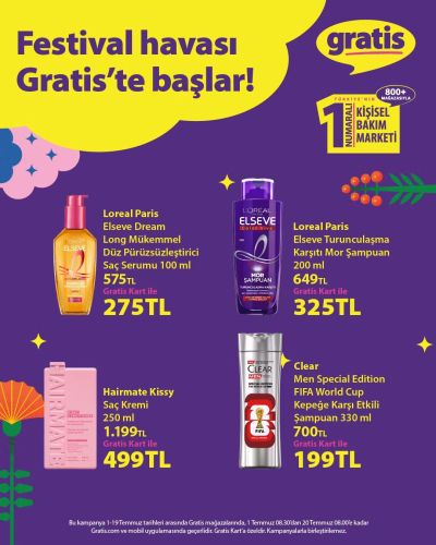 Gratis 01 Temmuz - 19 Temmuz Gratis Kart Avantajları