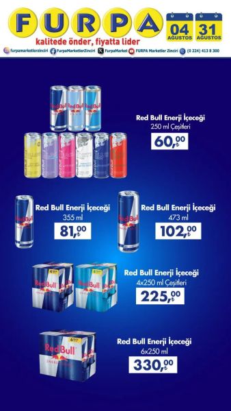 Furpa 04 Ağustos - 31 Ağustos Redbull Fırsatları