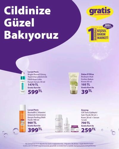 Gratis 03 Ağustos - 31 Ağustos Cilt Bakım Kataloğu
