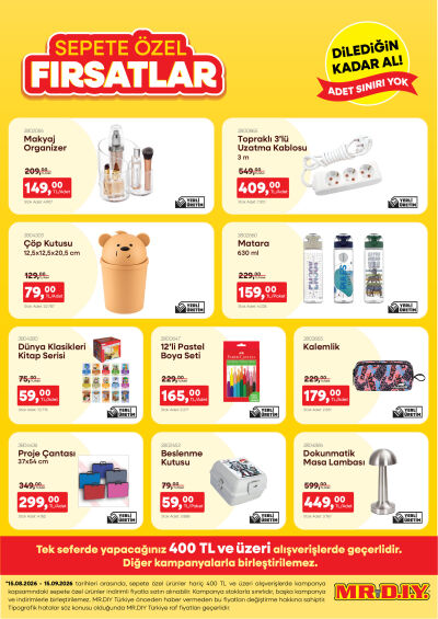 MR. DIY 15 Ağustos - 15 Eylül Sepete Özel Fırsatlar