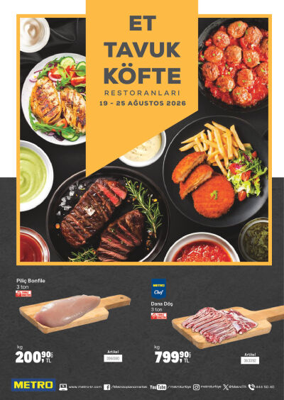 Metro 19 Ağustos - 25 Ağustos Et Tavuk Köfte Restoranları Kataloğu