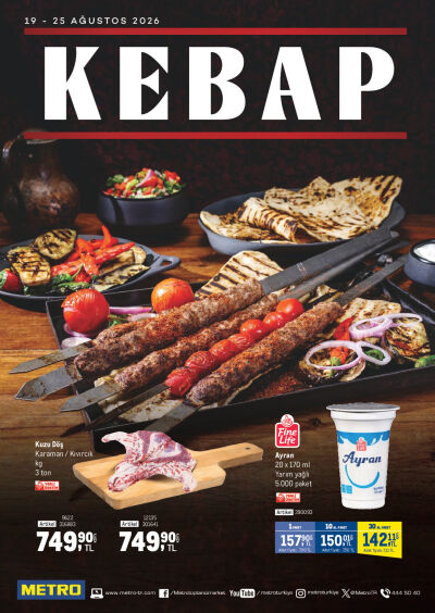 Metro 19 Ağustos - 25 Ağustos Kebap Kataloğu