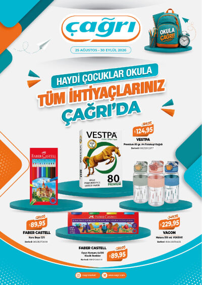 Çağrı Market 25 Ağustos - 30 Eylül Kırtasiye Kataloğu
