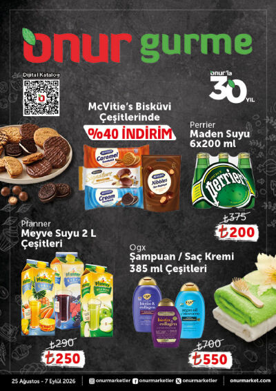 Onur Market 25 Ağustos - 07 Eylül Gurme Genel İnsert