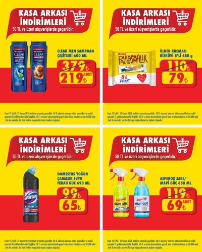 Şok 12 Eylül - 13 Kasım Kasa Arkası İndirimleri