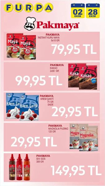 Furpa 02 Ekim - 28 Ekim Pakmaya Fırsatları