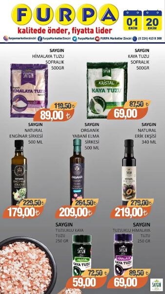 Furpa 01 Ekim - 20 Ekim Saygın Fırsatları