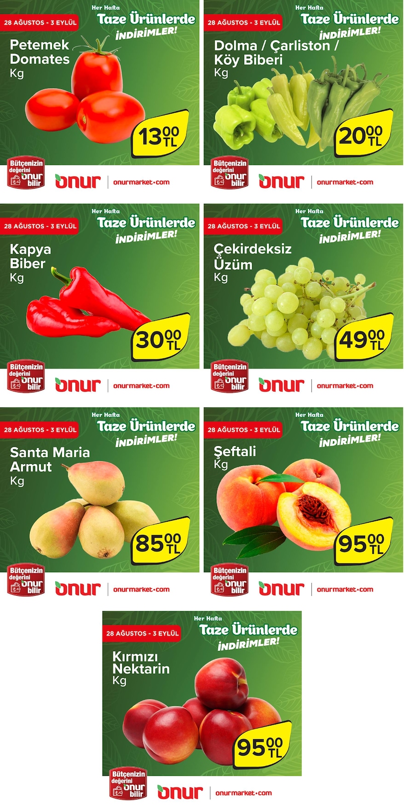 Onur Market 28 Ağustos - 03 Eylül 2025 Aktüel Kataloğu