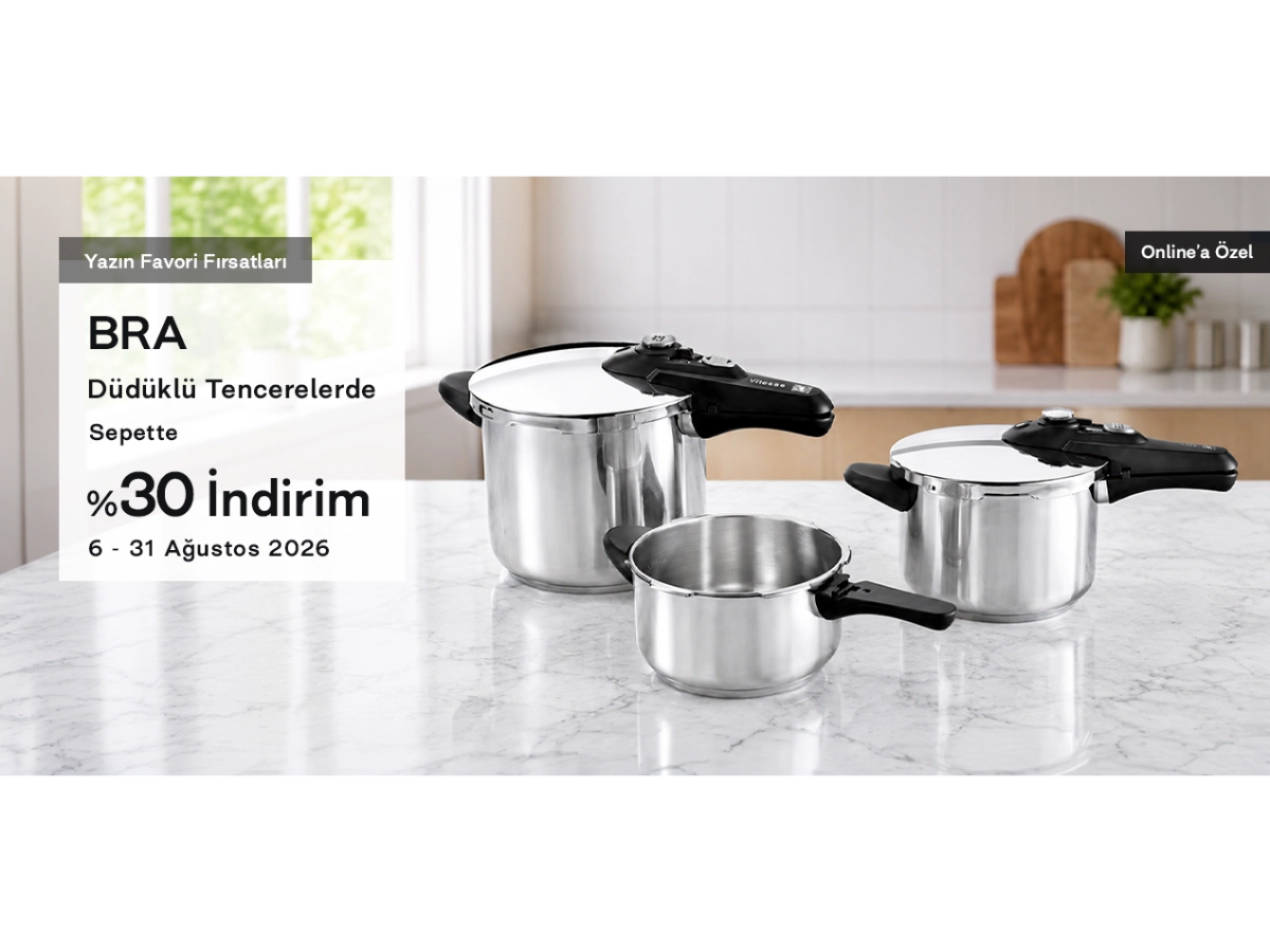BRA Düdüklü Tencerelerde Sepette %30 İndirim