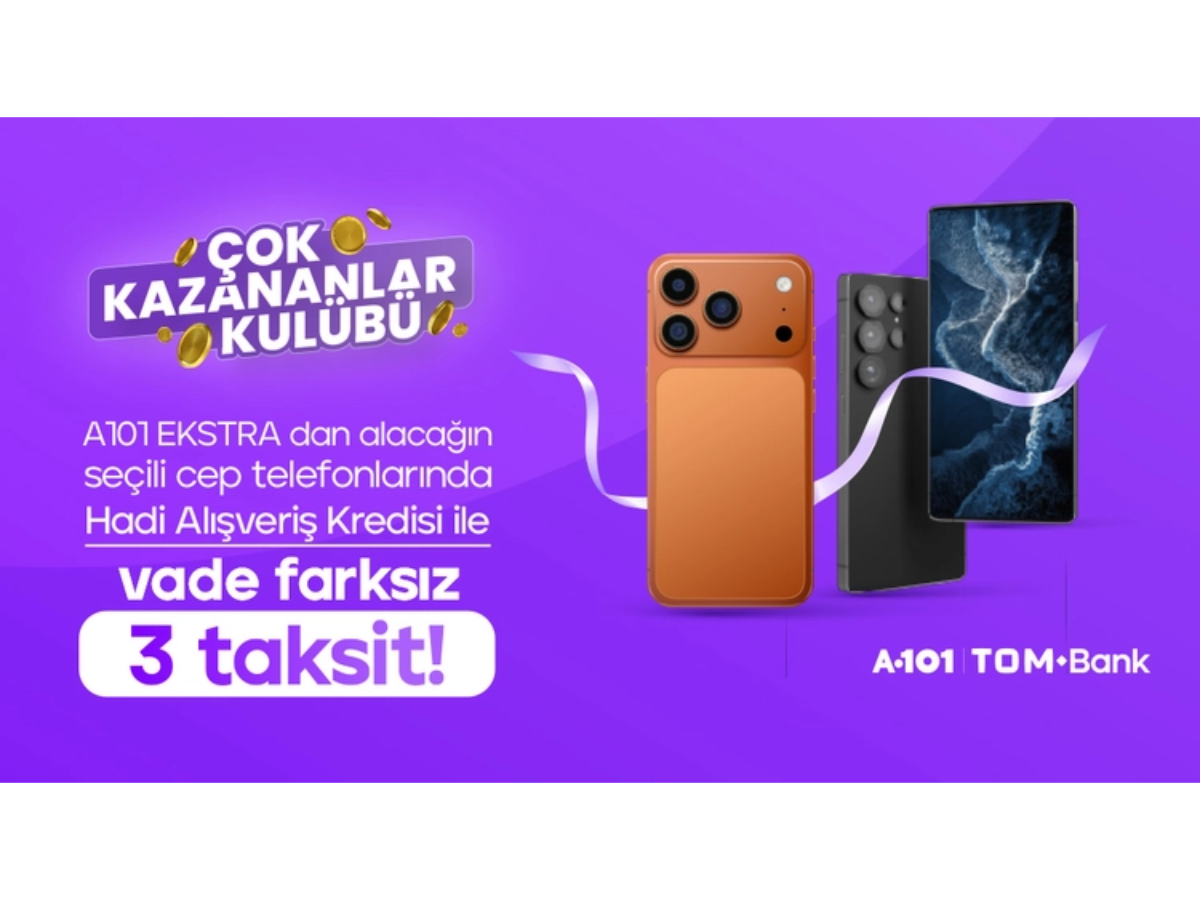 TOM Bank Çok Kazananlar Kulübüne Özel Vade Farksız 3 Taksit Cep Telefonu!