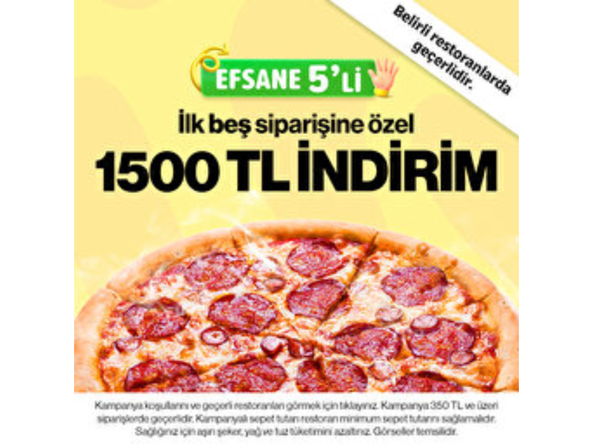 İlk 5 Siparişe Özel 1500 TL İndirim!
