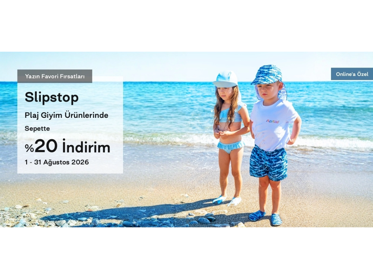 Slipstop Plaj Giyim Ürünlerinde Sepette %20 İndirim