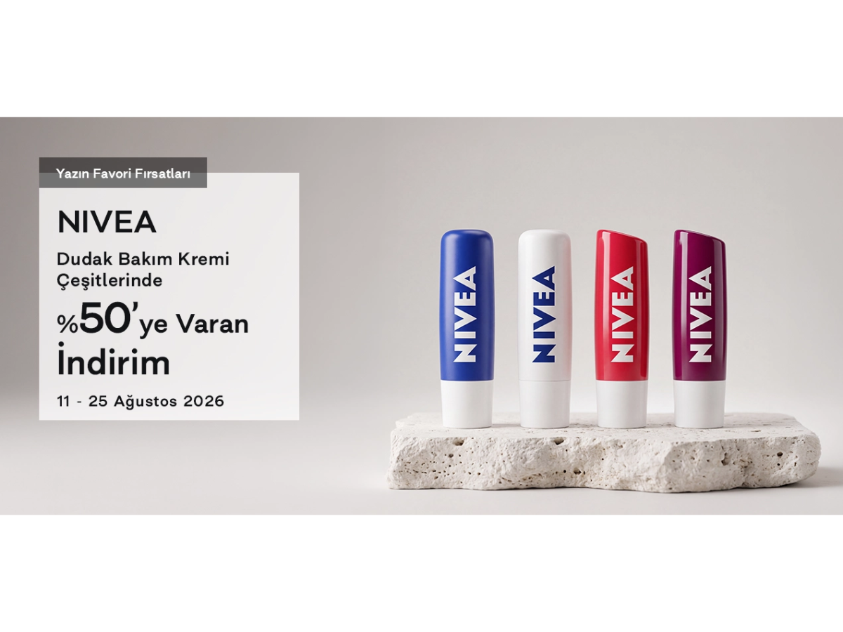 NIVEA Dudak Bakım Kremi Çeşitlerinde %50'ye Varan İndirim