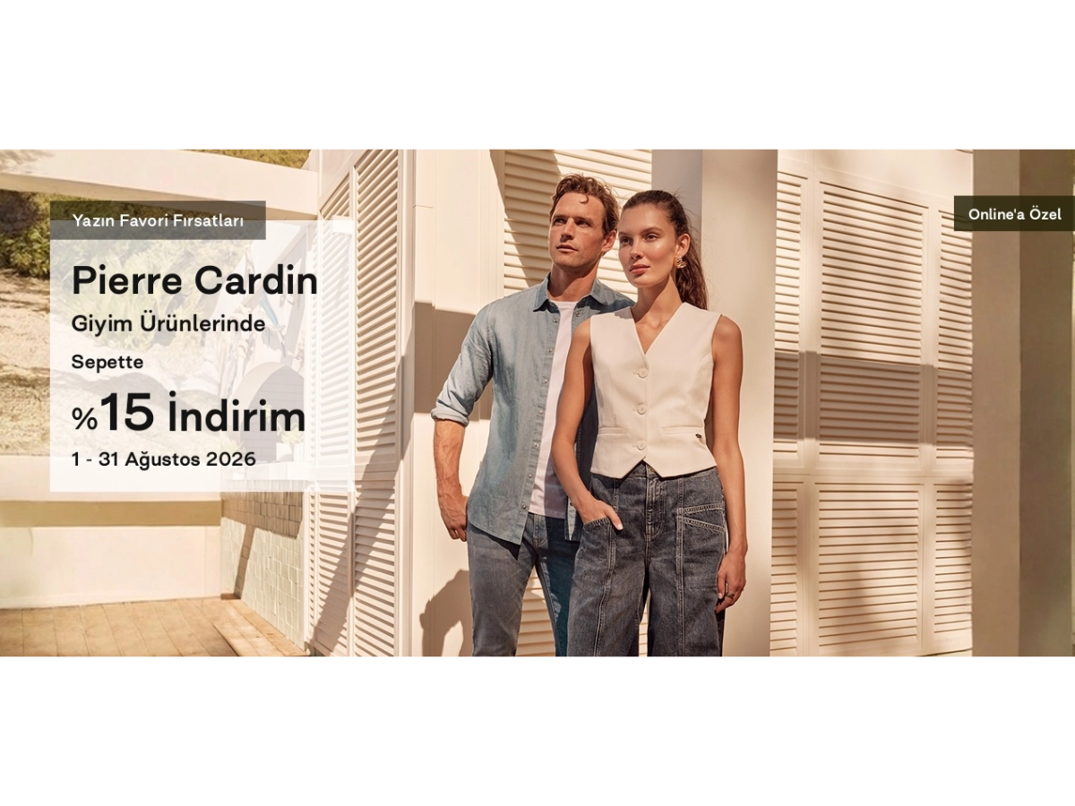Pierre Cardin Giyim Ürünlerinde Sepette %15 İndirim