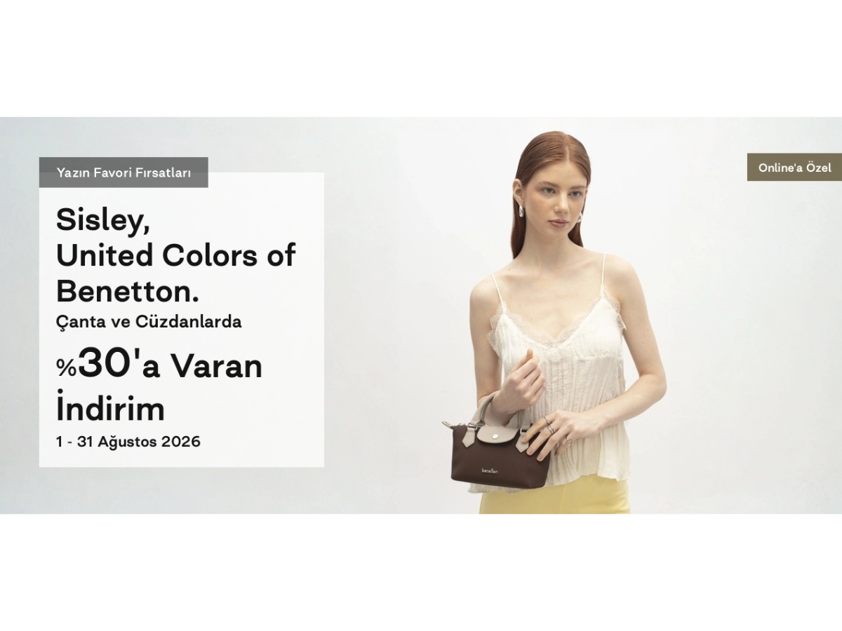 Sisley, United Colors of Benetton Çanta ve Cüzdanlarda %30'a Varan İndirim