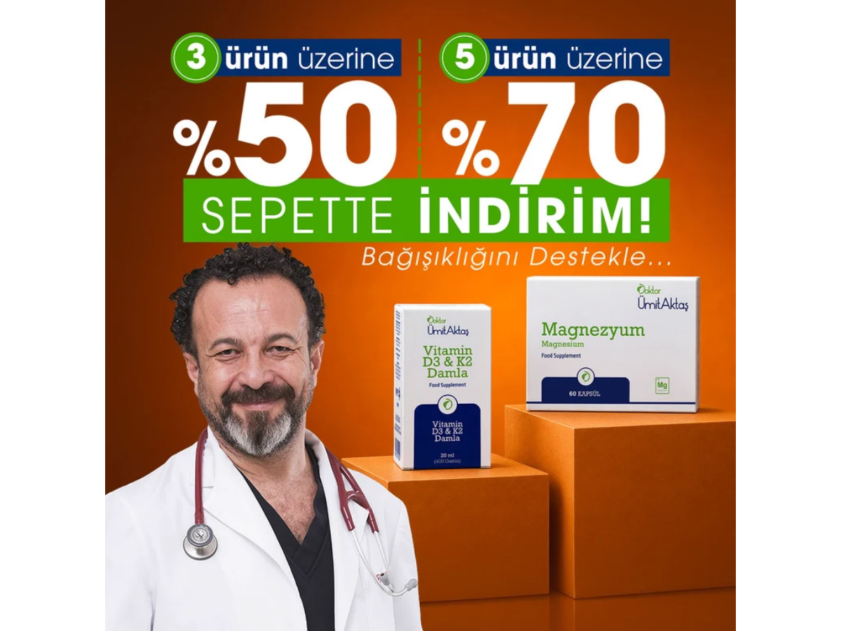 3 Adet ve Üzerinde %50, 7 Adet ve Üzerinde %70 Sepette İndirim!
